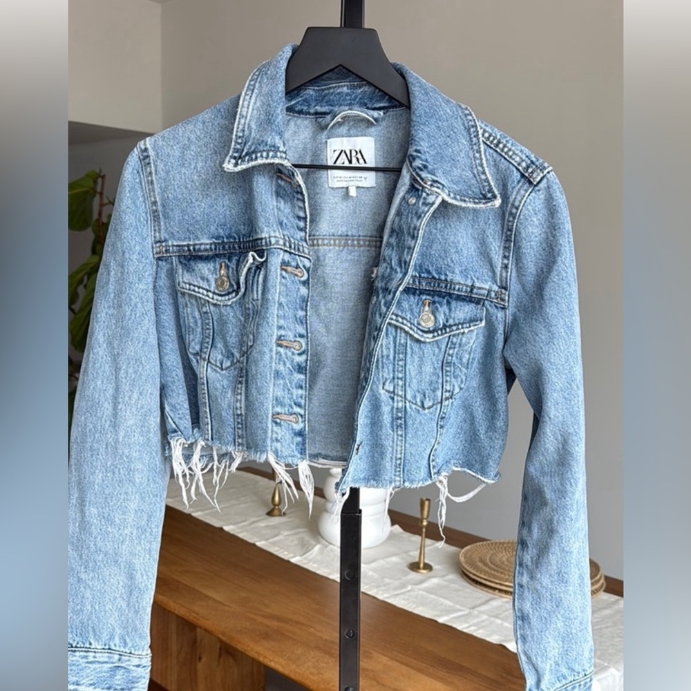 Zara cropped denim jacket